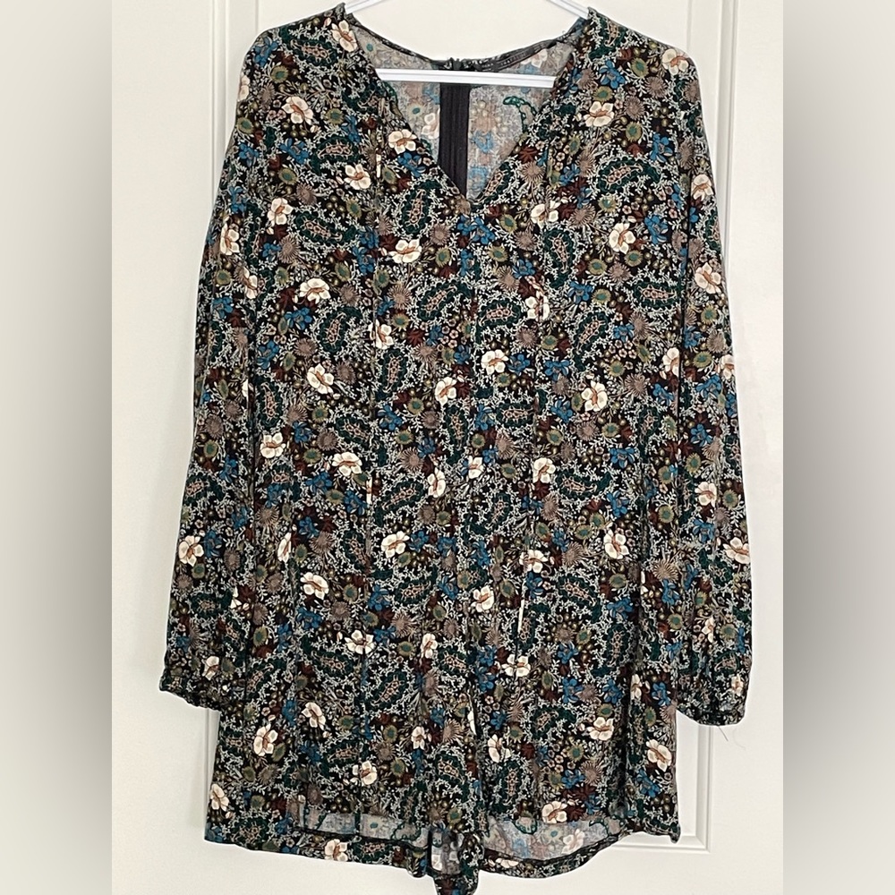 Zara Trafaluc paisley Boho romper size M